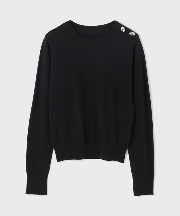 GRACE CONTINENTAL クルーニットトップ ブラック