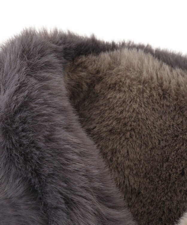 Green Parks リバーシブルフェイクファーティペット Charcoal Gray