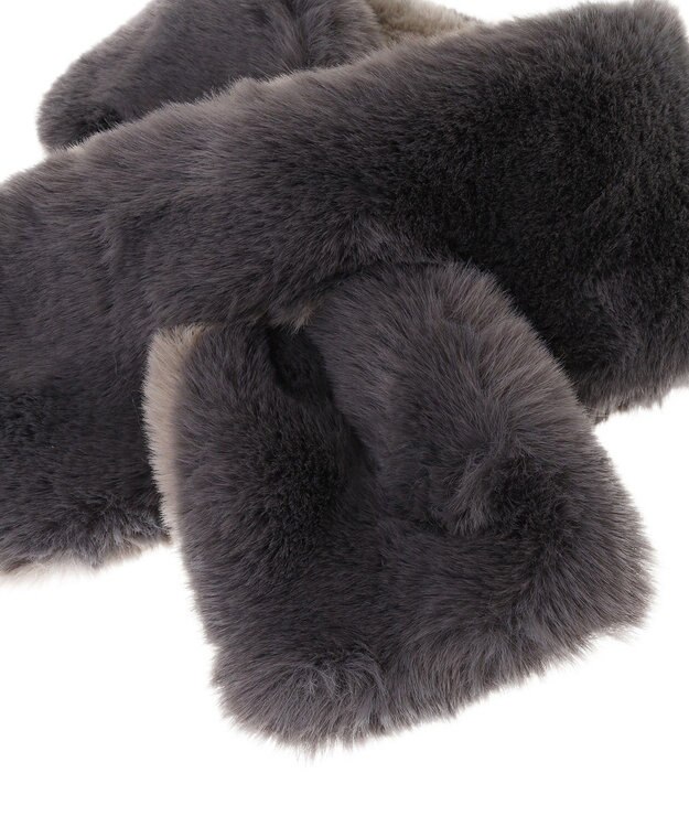 Green Parks リバーシブルフェイクファーティペット Charcoal Gray