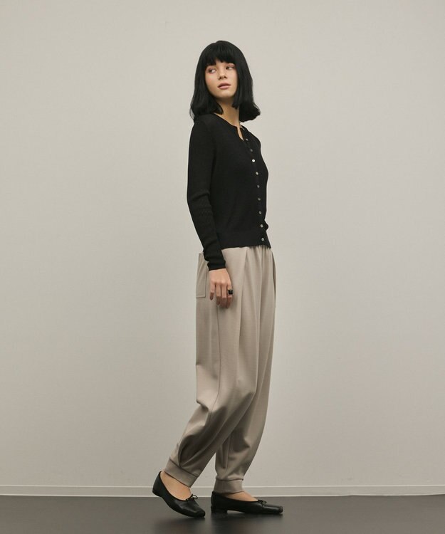 GRACE CONTINENTAL ハイゲージラメニットカーディガン ブラック