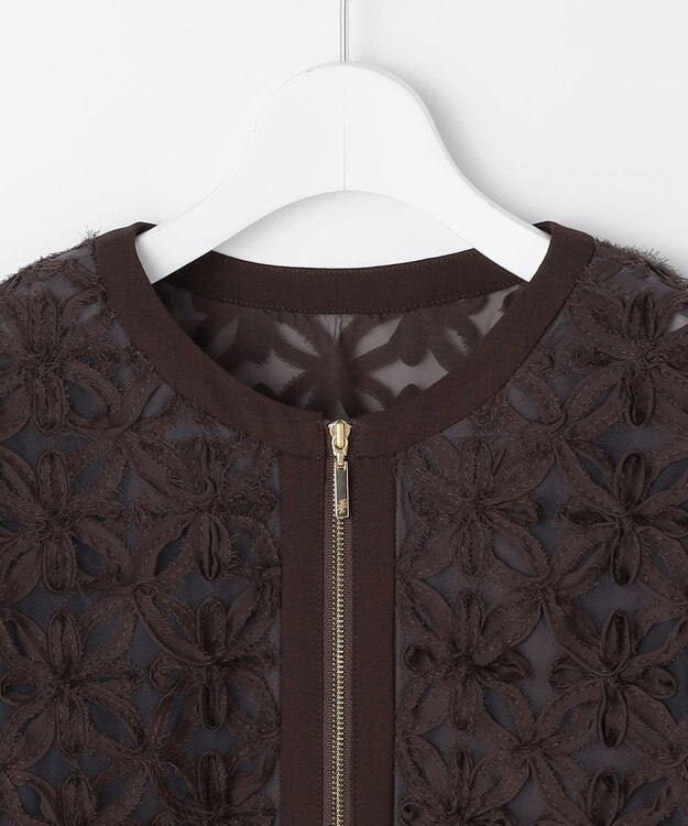 自由区 S 【SHIHOさん着用・展示会人気No.1・こだわり素材】テープエンブロイダリー ブルゾン ブラウン