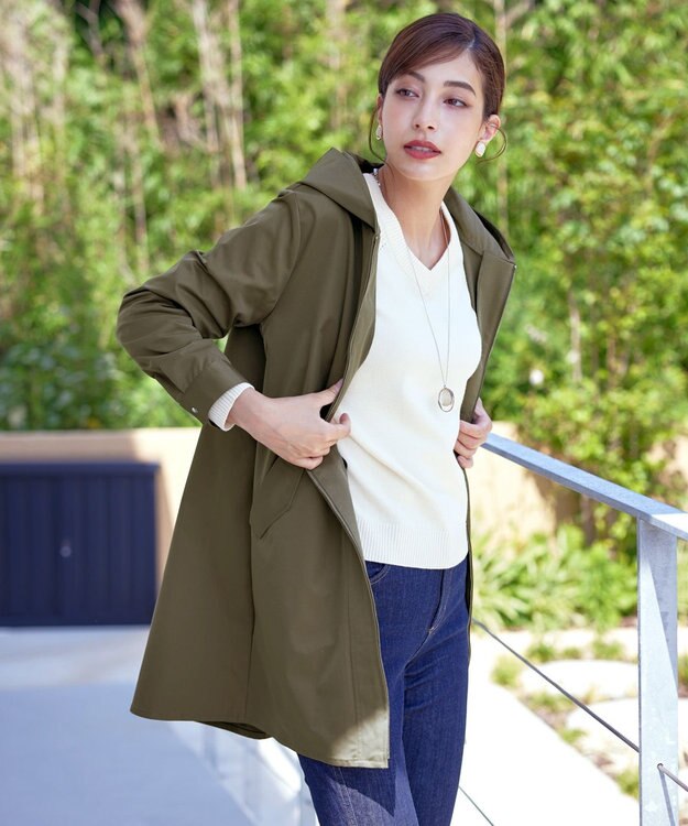 Tiaclasse 【洗える】ミドル丈マウンテンコート モカカーキ