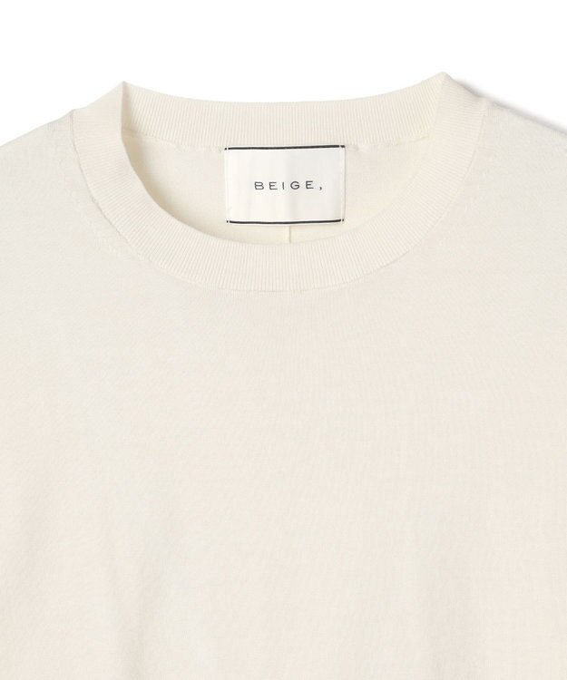 BEIGE， JULIE / コットンシルク 異素材プルオーバーニット Ecru