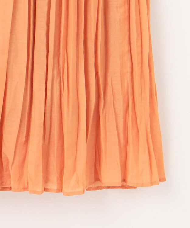 自由区 【接触冷感・洗える】ハンドワッシャープリーツ スカート オレンジ