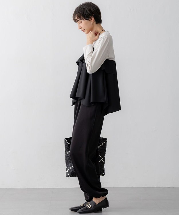 23区 S 【洗える】ライトクロスビスチェコンビ ジャージー カットソー ブラック系