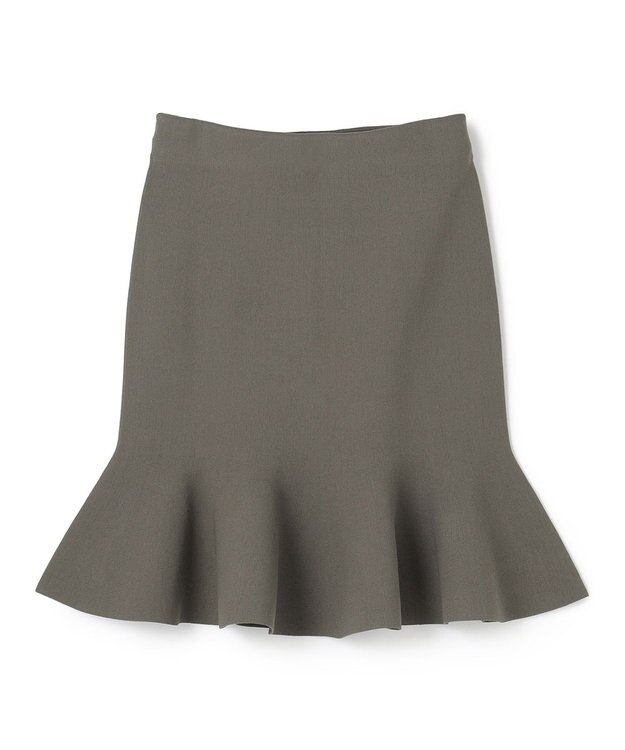 uncrave 【洗える】スムースニット ミニスカート（uncrave WHITE） カーキグレー