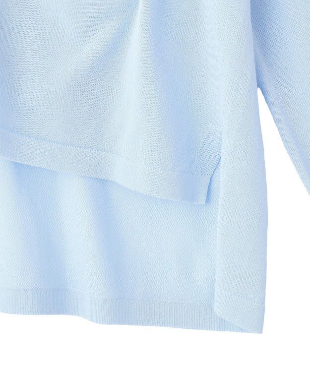 YECCA VECCA ハイゲージミドル丈Vネックカーディガン Sax