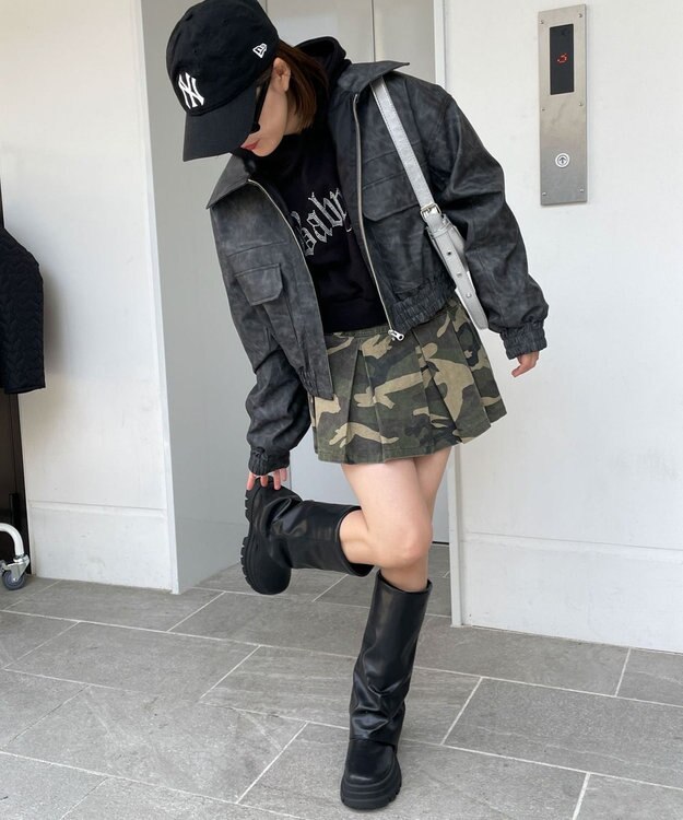 WEGO PUショートブルゾン グレー