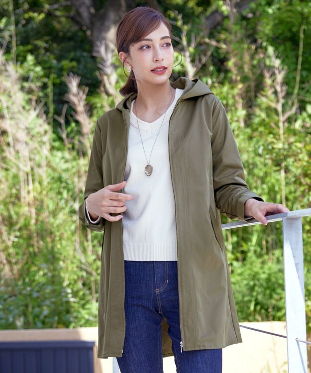 Tiaclasse 【洗える】ミドル丈マウンテンコート モカカーキ