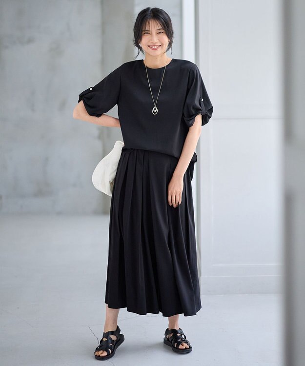 ANY 【大好評につき新色登場！/洗濯機可能/接触冷感/UVケア】清涼リラックススカーチョ ブラック