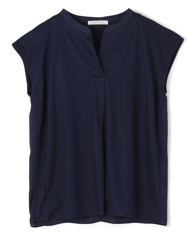 BEIGE， 【WEB限定・洗える】MELISSA / バックシフォンスキッパー半袖トップス Navy
