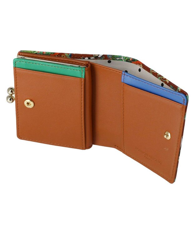 tsumori chisato CARRY ガーデンゴルフクラブ がま口 ミニ財布 2つ折り財布 ブラウン