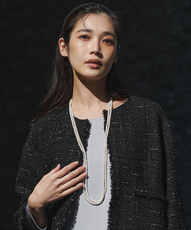 23区 プチパール ロング ネックレス アイボリー系