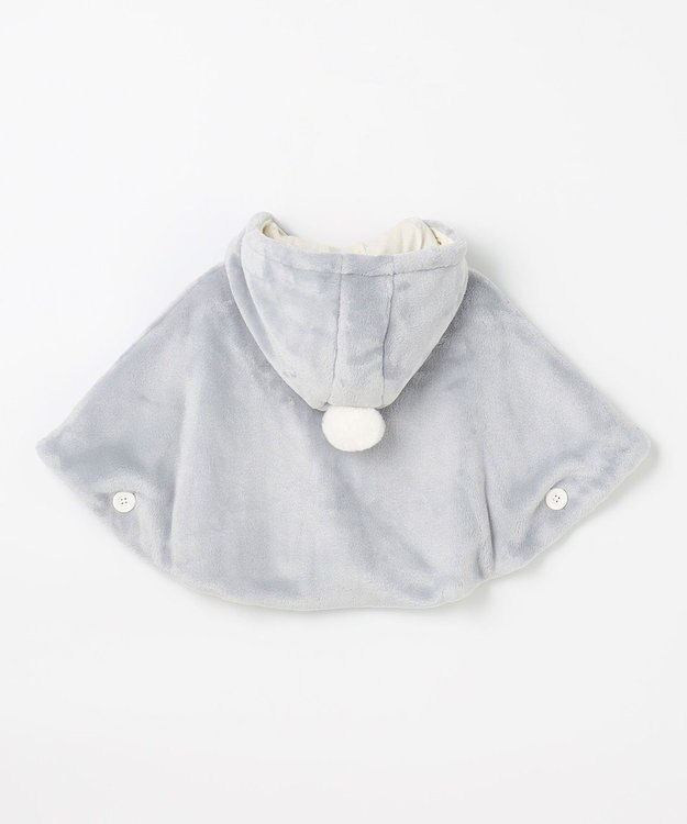 組曲 KIDS 【90㎝】あったかリバーシブルマント グレー