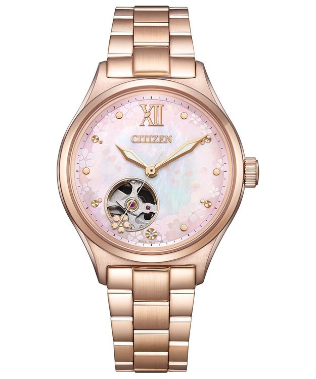 CITIZEN 【機械式腕時計 オープンハート】桜の花びらが水面を美しく彩る情景をモチーフにした限定モデル PC1015-59W