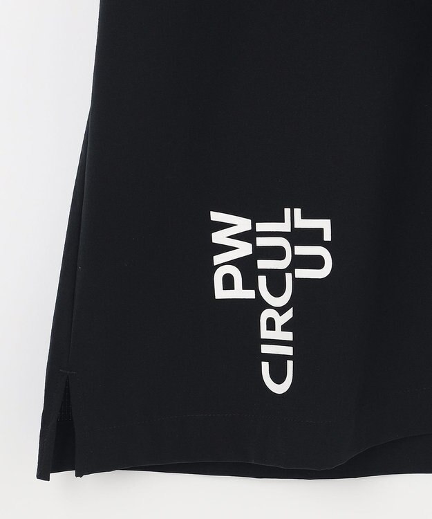 PW CIRCULUS 【MEN】【ストレッチ / 通気性】ロゴ オープンカラー シャツ ブラック系
