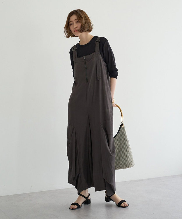 YECCA VECCA 【UVカット/接触冷感/遮熱】COOLコクーンサロペット Charcoal Gray