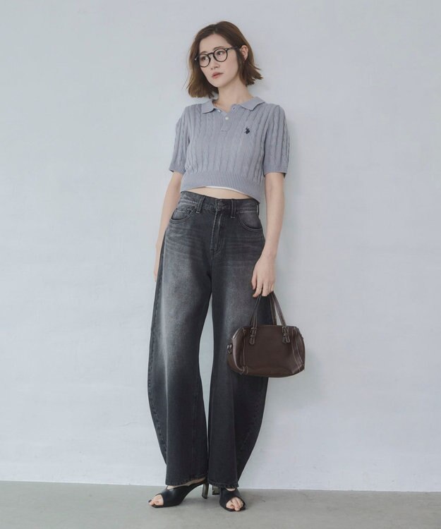 WEGO ワイドカーブデニムパンツ デニムブラックソノタ