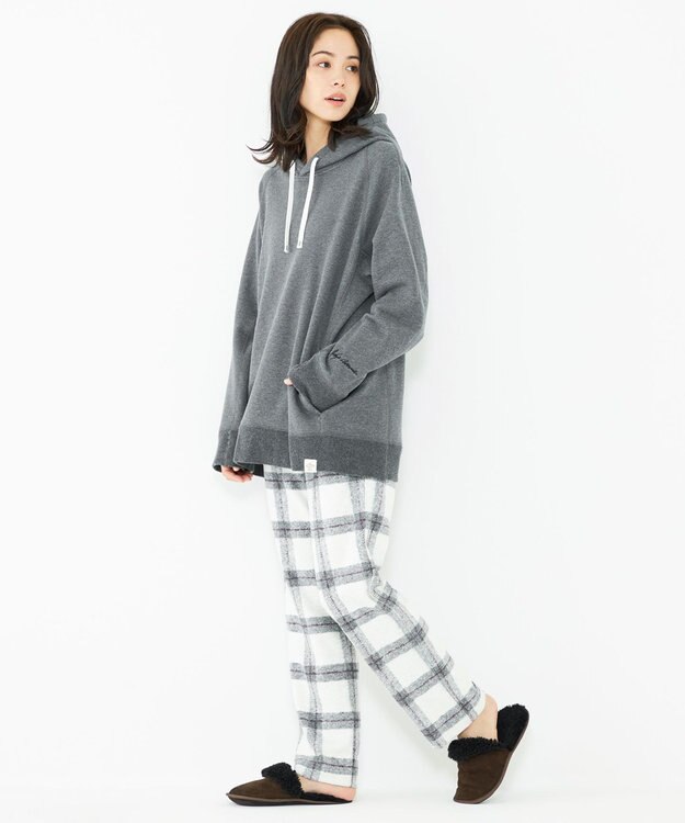 JOSEPH ABBOUD MOUNTAIN 【SPACE／UNISEX】OGパイルエンブロイダリー パーカー グレー系