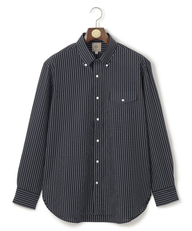 J.PRESS MEN 【KANEMASA JERSEY】【きちんと見え、快適な着心地】ストライプジャージ ボタンダウンシャツ / JAPAN MADE ネイビー系1