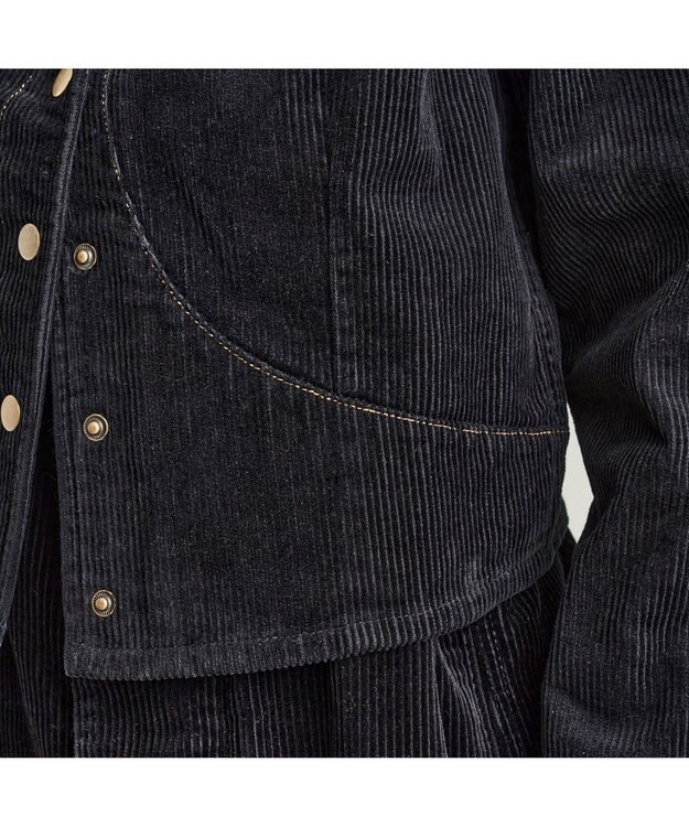 woadblue 【157】CIRCLE SNAP JACKET サークルスナップジャケット BLACK