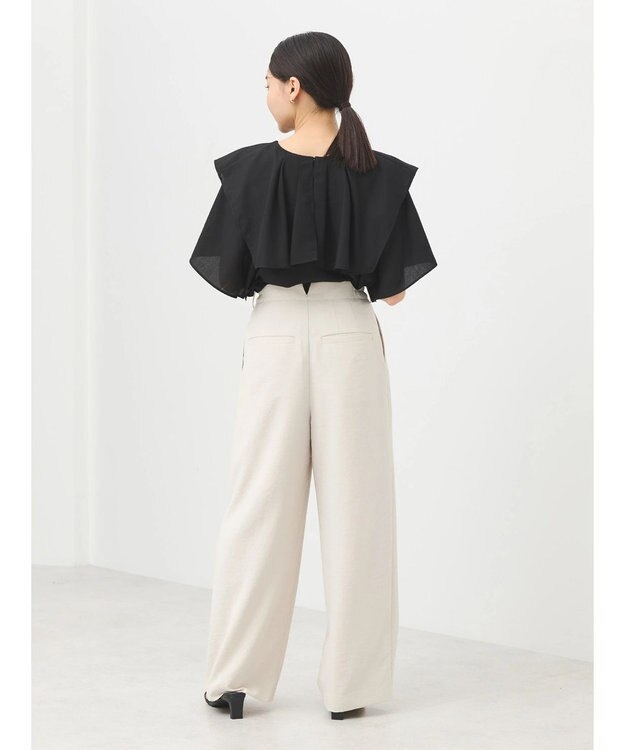 earth music&ecology ビッグカラーチェーンブラウス Black