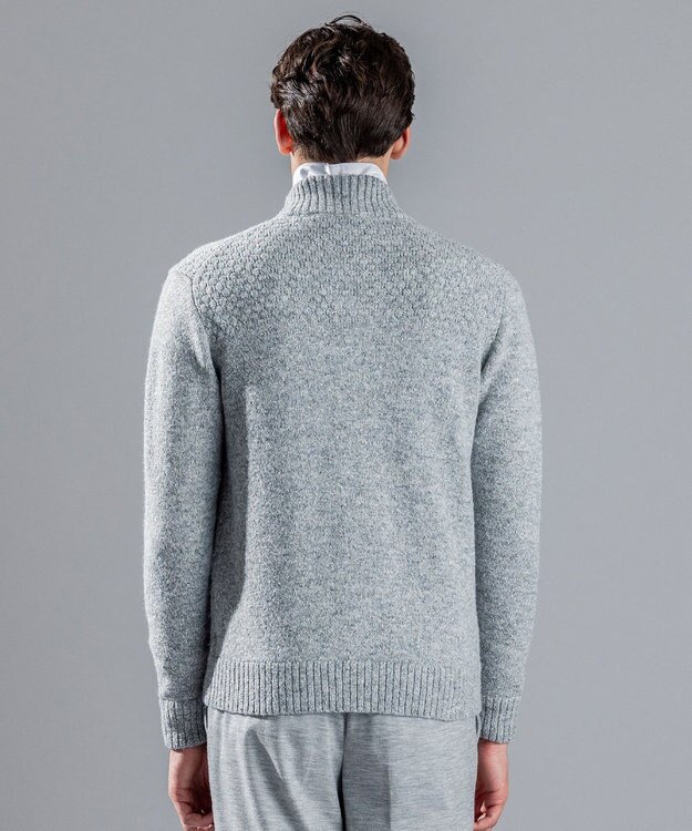 JOSEPH HOMME ツイストメランジ　ニットカーディガン ライトグレー系