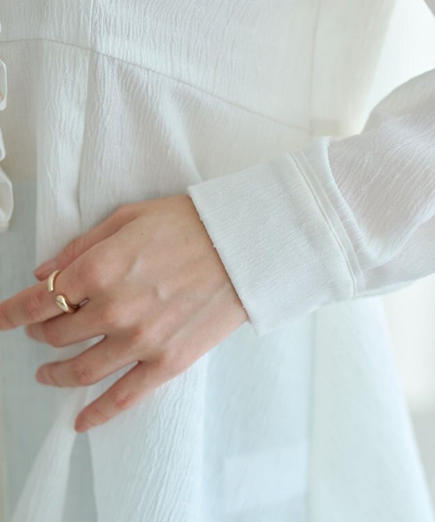 YECCA VECCA パールジャガードペプラムブラウス Off White