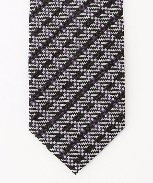 JOSEPH HOMME ジオメチェック　ネクタイ パープル系3