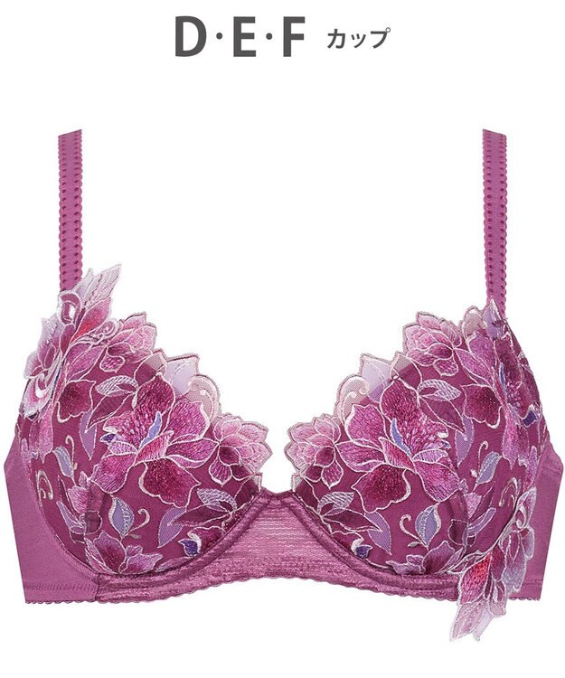 Wing ブラジャー Wing Lesiage ふっくら、まる胸メイク 背中にやさしくフィット 【2860シリーズ】 パッド有 ブラ PB2860 ウイング／ワコール ワイン