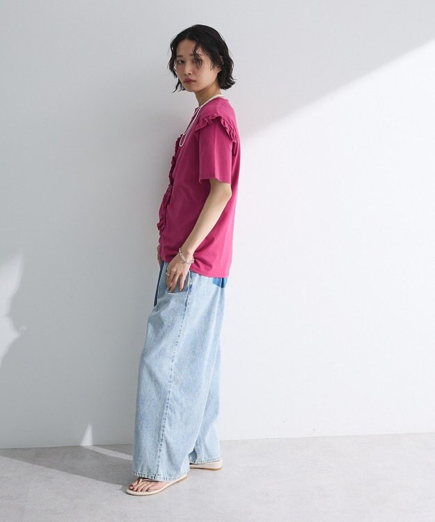 Green Parks ・Ｐｅｔｉｔ　Ｆｌｅｕｒ　アシンメトリーフリルＴＥＥ Gray Mixture