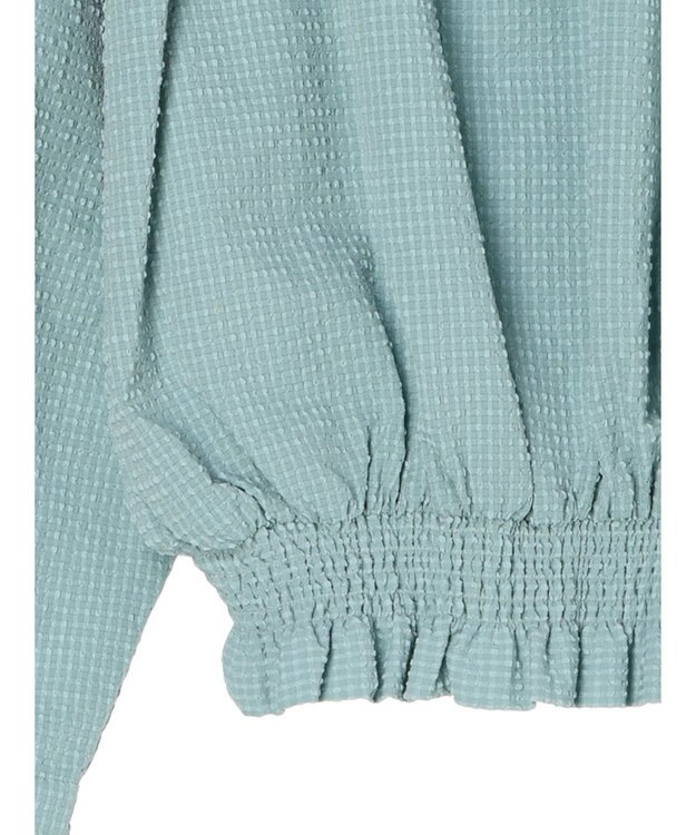 Green Parks 裾シャーリングブラウス Mint