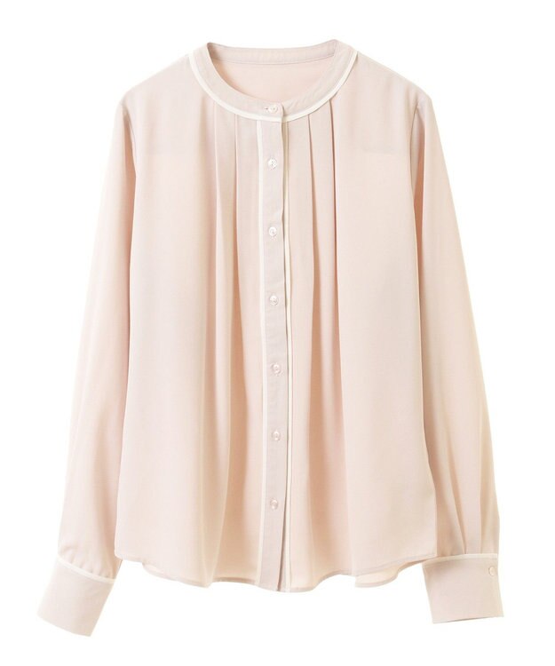 earth music&ecology バイカラータックブラウス Pink Beige