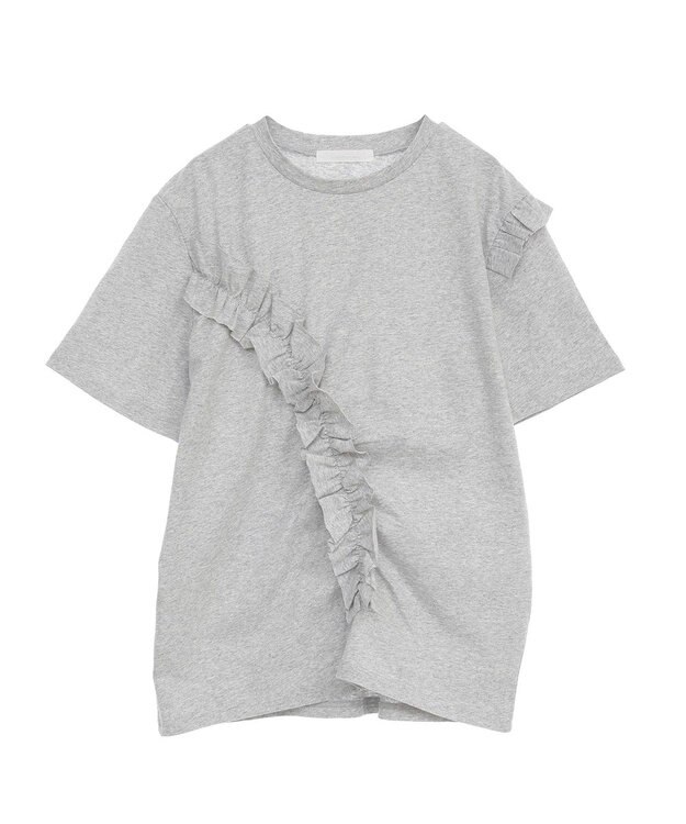 Green Parks ・Ｐｅｔｉｔ　Ｆｌｅｕｒ　アシンメトリーフリルＴＥＥ Gray Mixture