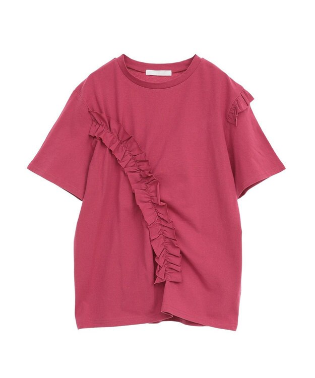 Green Parks ・Ｐｅｔｉｔ　Ｆｌｅｕｒ　アシンメトリーフリルＴＥＥ Gray Mixture