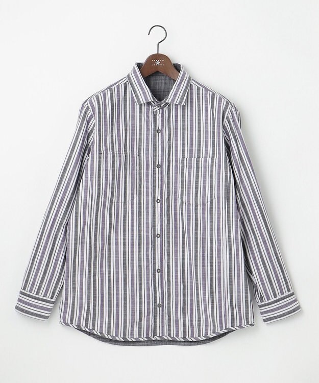 JOSEPH ABBOUD 【キングサイズ・人気！1枚で2通りの着こなし】定番 リバーシブルシャツ グレー系