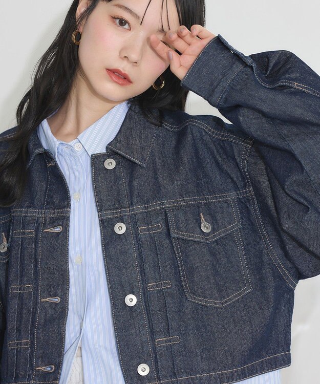 earth music&ecology ショートデニムジャケット Indigo