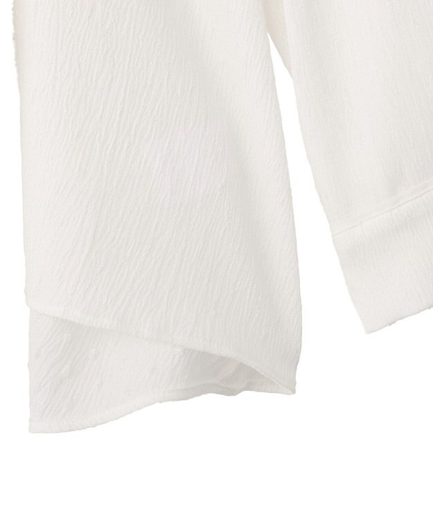 YECCA VECCA パールジャガードペプラムブラウス Off White