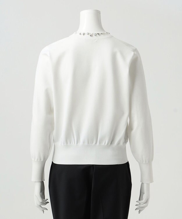 23区 【R(アール)】ブライトニット ネックビジューカーディガン ブラック系