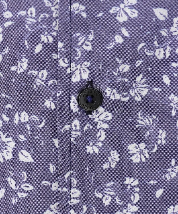 JOSEPH ABBOUD 【洗える】フラワーモチーフストレッチ シャツ ネイビー系5