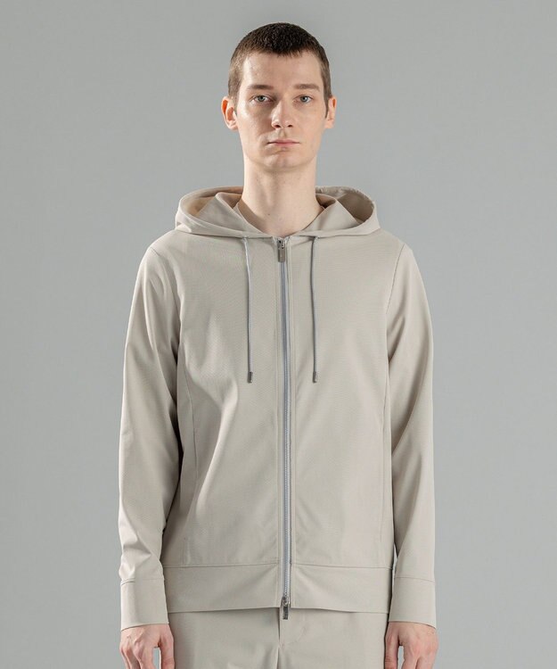 JOSEPH HOMME 新素材【水滴除去性/洗える/ストレッチ】 デューエイトタックジャージー   ジップアップパーカー アイボリー系