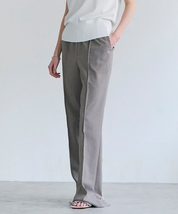 BEIGE， 【イージーケア・セットアップ対応】BATEAU / バックスリット ストレートパンツ Taupe