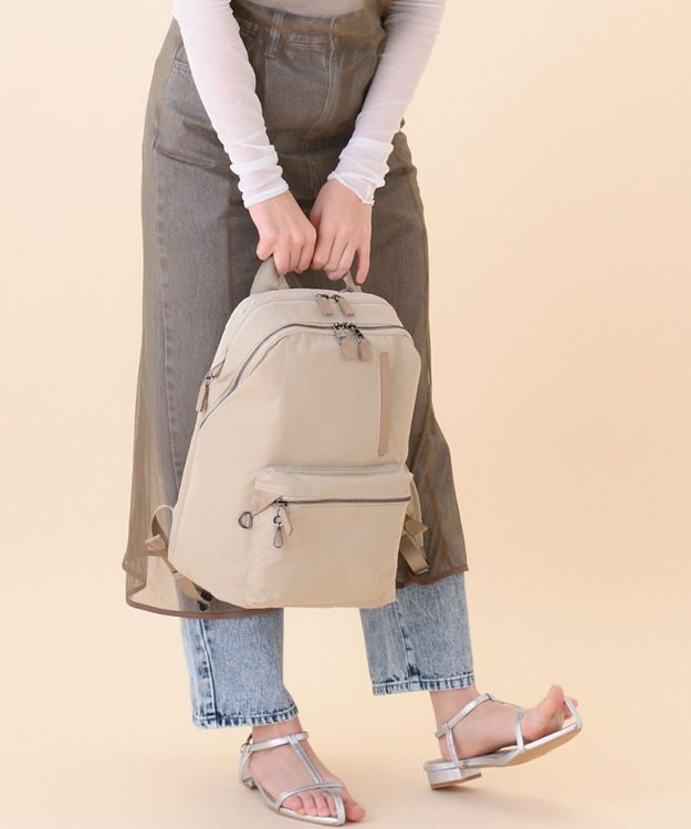 ACE BAGS & LUGGAGE 【雑誌掲載】W&.Day/Night ポッケス スリムリュック A4サイズ 13.3インチPC収納 15276 ダブルアンドデイナイト マザーズバッグ ライトベージュ