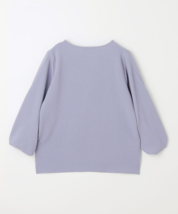 ANY L 【洗濯機可】ジャガード袖ねじりプルオーバー サックス