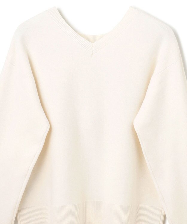 GRACE CONTINENTAL ロゴビジューニットトップ ホワイト