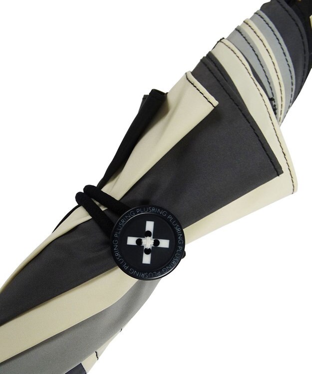 +RING 【限定/日本製】プラスリング 晴雨兼用傘（長ショート）BLK SR305 黒