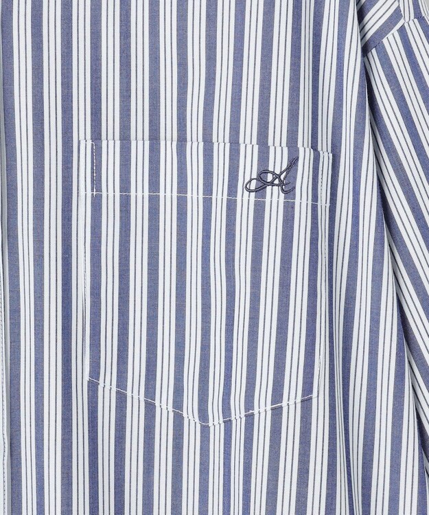 ANY L ＡＮＹオーバーサイズシャツ ブルーストライプ