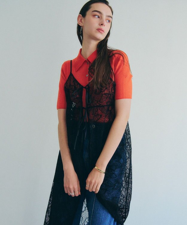 リーフ柄レースキャミワンピース / YECCA VECCA | ファッション通販