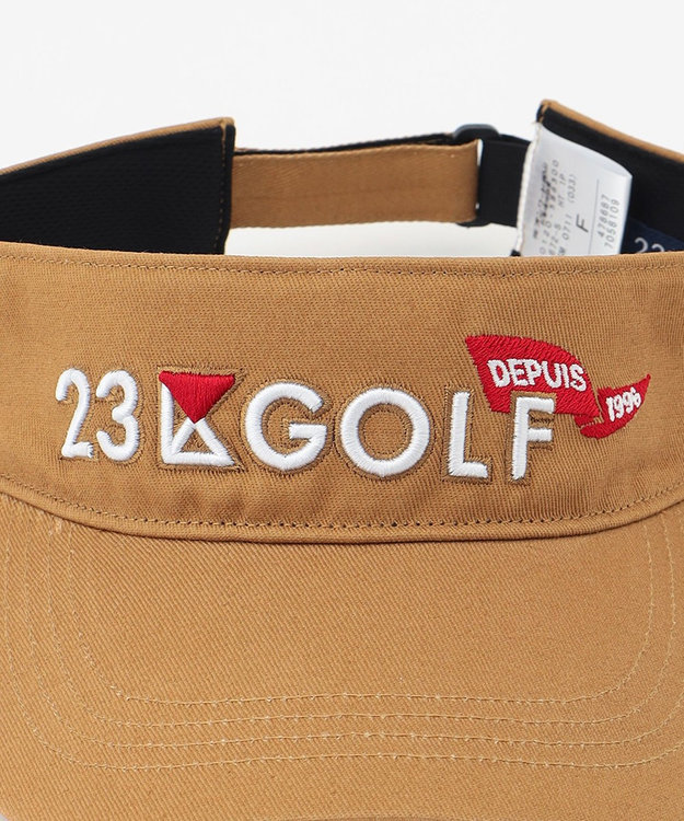 23区GOLF 【UNISEX】23区GOLF ロゴ バイザー サイズ調整可能 春夏のラウンドに◎ ベージュ系