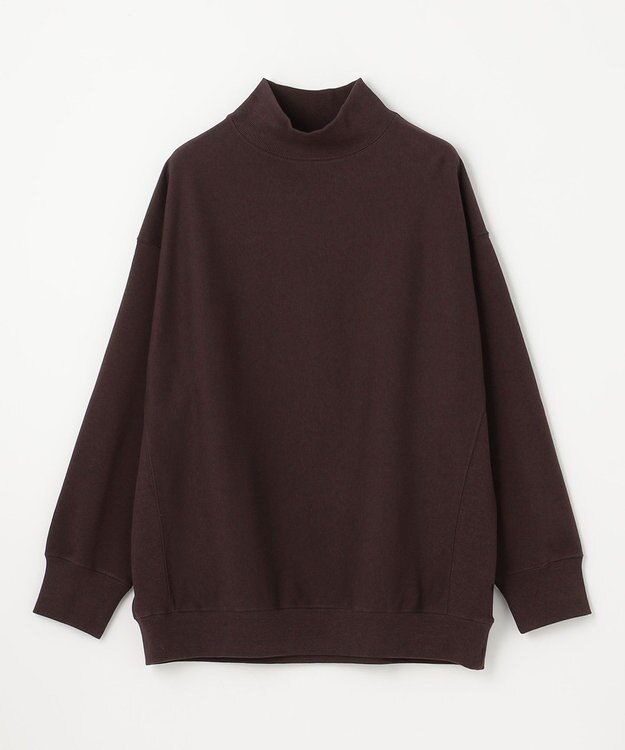 ANY 【洗濯機可】ミニ裏毛モックネックプルオーバー ブラウン